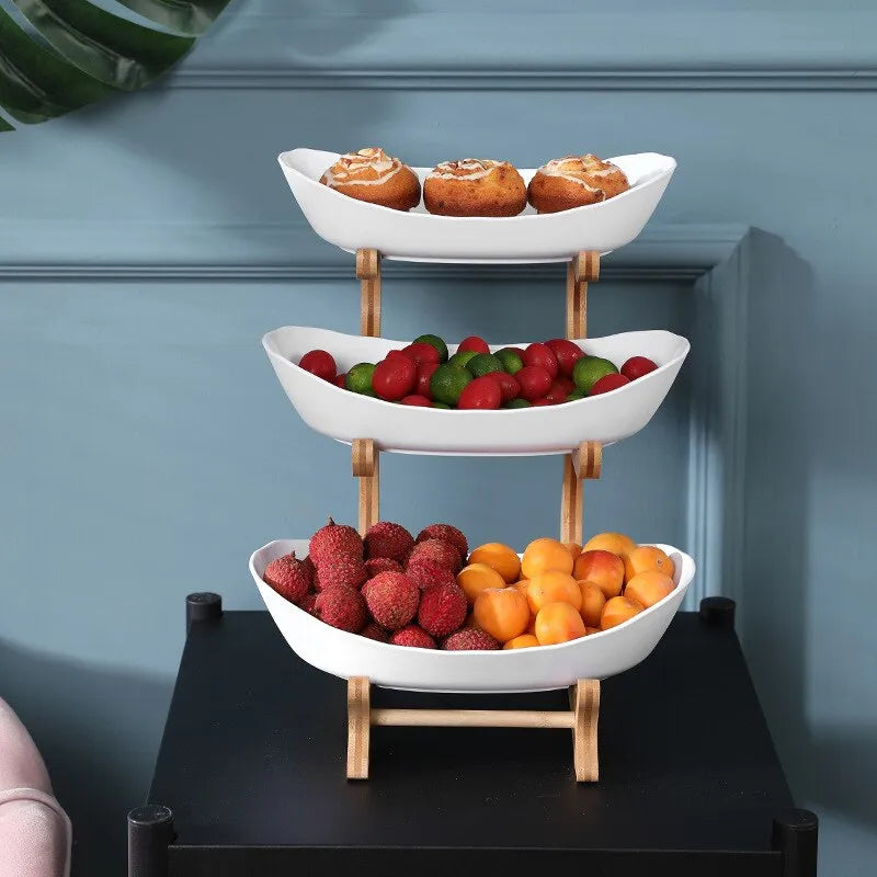 HomeDepot™  Dinnerware Fruit Bowl With Wooden  Trays