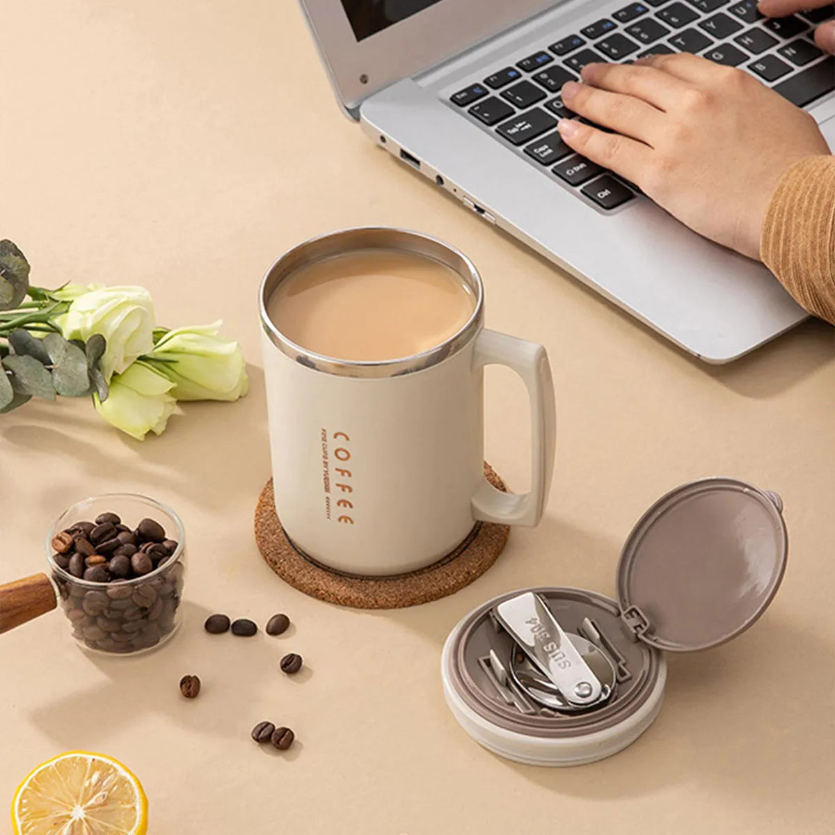 HappyMug™     Stainless Steel Thermal Mug With Straw