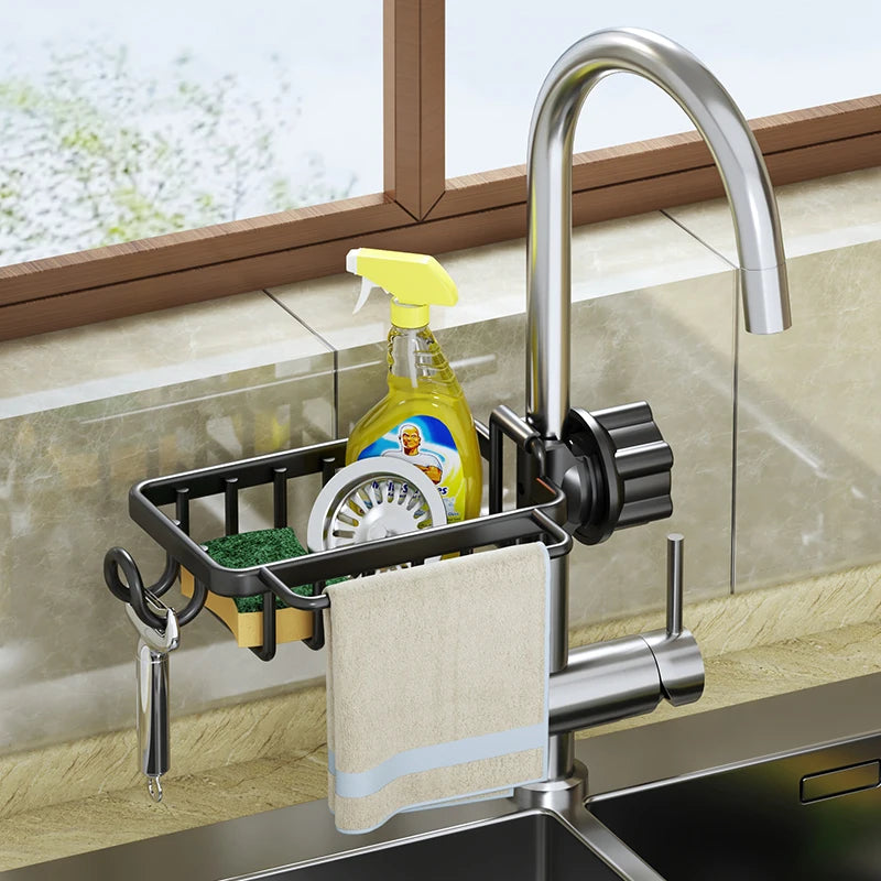 Practimal™  Aluminum Sink Storage Accessories Holder For Kitchen