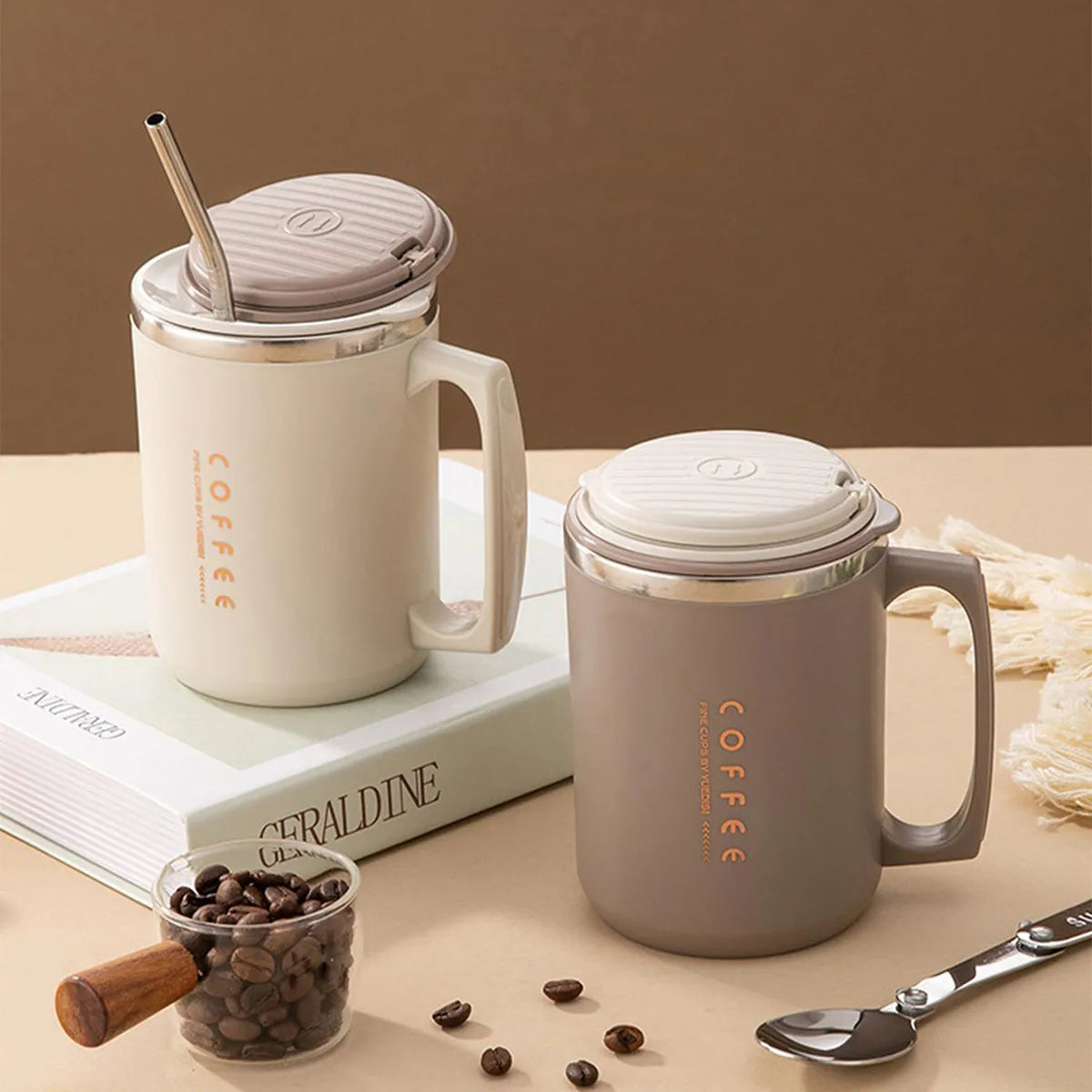 HappyMug™     Stainless Steel Thermal Mug With Straw