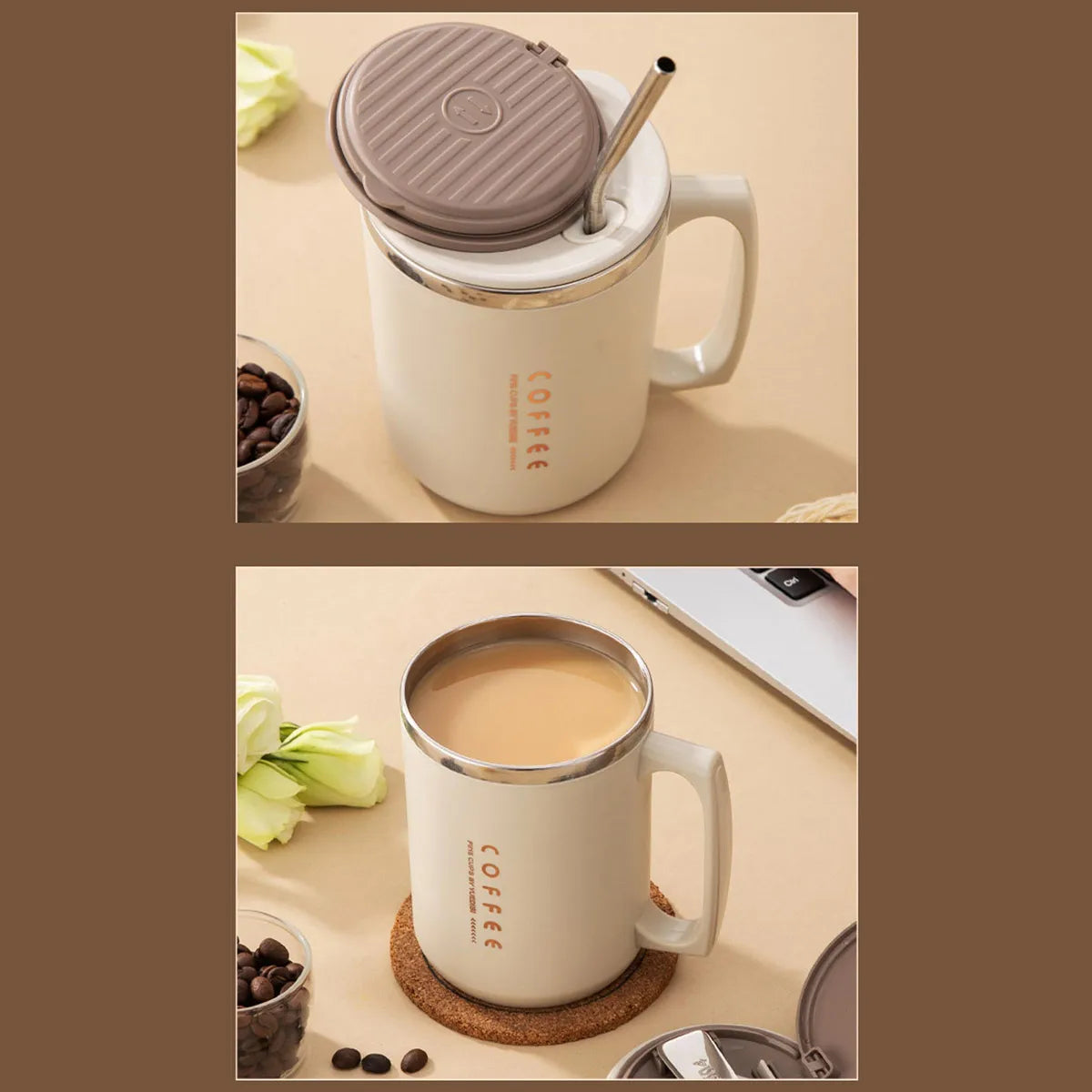 HappyMug™     Stainless Steel Thermal Mug With Straw