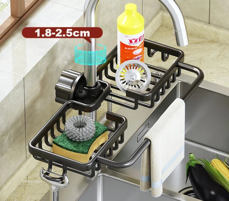 Practimal™  Aluminum Sink Storage Accessories Holder For Kitchen