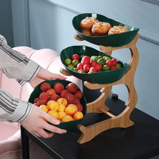 HomeDepot™  Dinnerware Fruit Bowl With Wooden  Trays